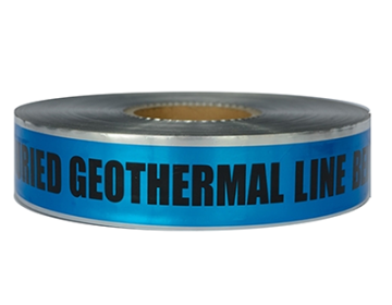 Underground Detectable Tape (CAUTION BURIED GEOTHERMAL LINE BELOW) - Blue