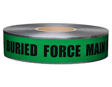 Underground Detectable Tape (CAUTION BURIED FORCE MAIN LINE BELOW) - Green