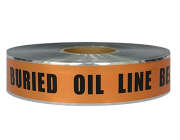 Underground Detectable Tape (CAUTION BURIED OIL LINE BELOW) - Orange