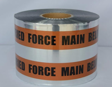 Underground Detectable Tape (CAUTION BURIED FORCE MAIN LINE BELOW) - Brown