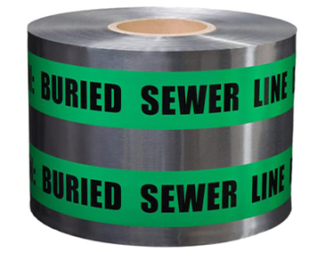 Underground Detectable Tape (CAUTION BURIED SEWER LINE BELOW) - Green