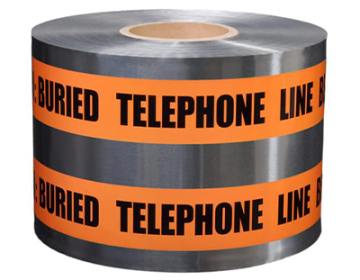 Underground Detectable Tape (CAUTION BURIED TELEPHONE LINE BELOW) - Orange