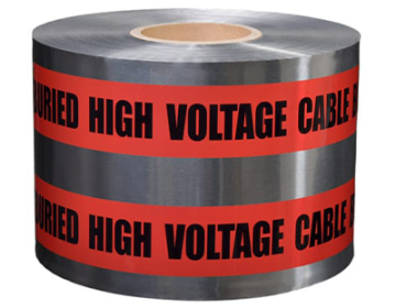 Underground Detectable Tape (CAUTION BURIED HIGH VOLTAGE CABLE BELOW) - Red