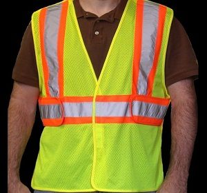 Class 2 Tear Away Mesh Vest Lime Yellow - 15 Count