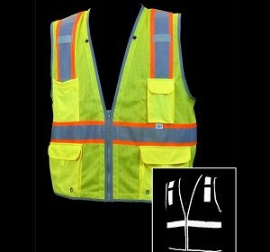 Class 2 Lime Mesh Reflective Bias Trim Safety Vest - 15 Count
