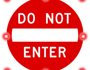 Solar-Powered Flashing LED Do Not Enter Sign