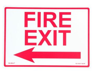 Fire Exit Sign 14" x 10"