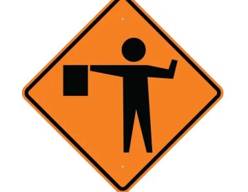 Aluminum Flagger Construction Sign (W20-7A)