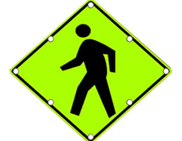 Solar-Powered Flashing LED Pedestrian Crossing Sign