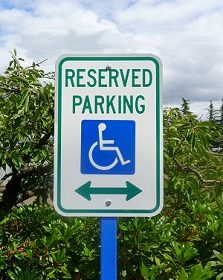 Handicap Parking Sign, Post & Base (Pack of 5)