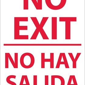 No Exit Sign Bilingual 20" x 14"