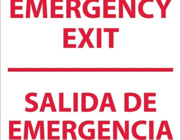 Emergency Exit Sign - Bilingual 20" x 14"