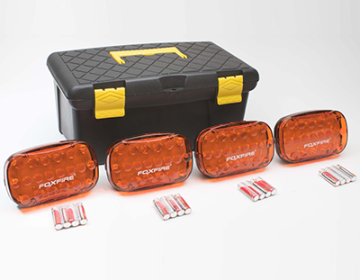 Foxfire Portable Magnetic LED Signal Light 4-Pack with Travel Case