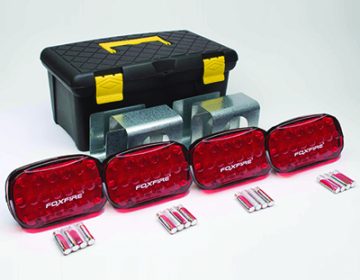 Foxfire Portable Magnetic LED Signal Light & Traffic Cone Bracket 4-Pack Red