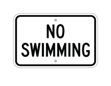 Aluminum No Swimming Sign