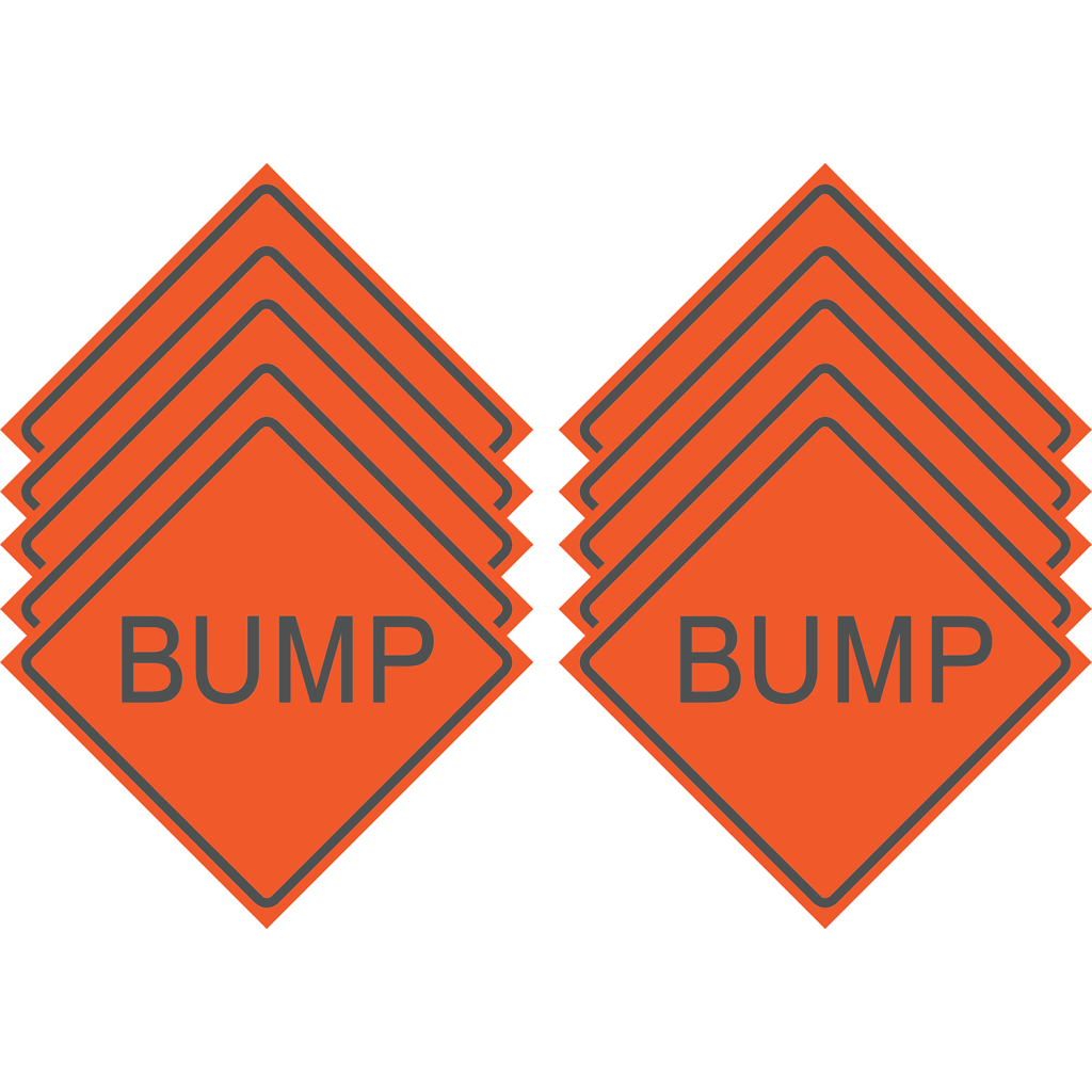 Reflective Water-Resistant BUMP Polyboard Construction Sign (Pack of 10)