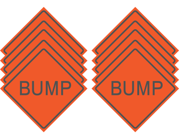 Reflective Water-Resistant BUMP Polyboard Construction Sign (Pack of 10)