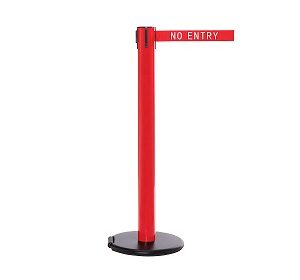RollerSafety 2" H Belt Barrier - Red 16' Belt