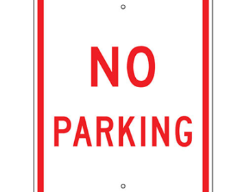 Aluminum No Parking Sign