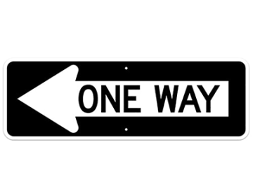 Aluminum ONE WAY - Left Arrow Sign (R6-1L)