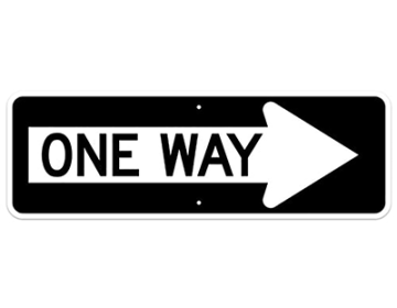 36" x 12" One Way Sign - Right Arrow