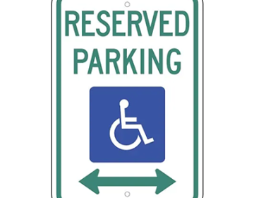 Aluminum Reserved Parking Sign (Arrows)