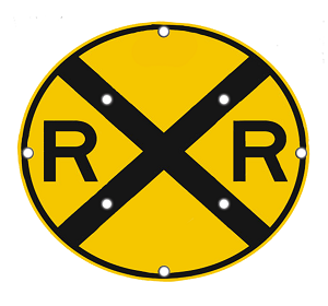 Solar-Powered Flashing LED Railroad Crossing Warning Sign 30"