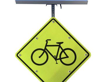 Economy Solar-Powered Flashing BICYCLE CROSSING Sign