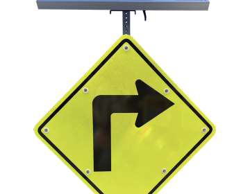 Economy Solar-Powered Flashing RIGHT TURN AHEAD Sign