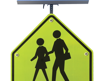 Economy Solar-Powered Flashing SCHOOL ZONE CROSSING Sign