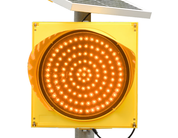 Economy Solar-Powered LED Flashing Beacon with Yellow Housing