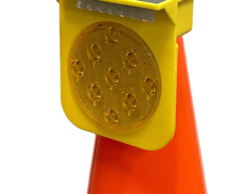 Amber Solar Traffic Cone Light with Ring Hook