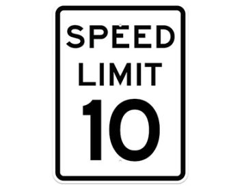 Aluminum SPEED LIMIT 10 Sign (R2-1)