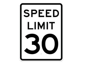 Aluminum SPEED LIMIT 30 Sign (R2-1)