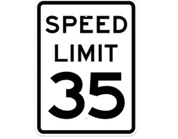 Aluminum SPEED LIMIT 35 Sign (R2-1)