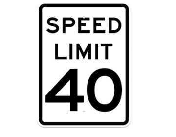 Aluminum SPEED LIMIT 40 Sign (R2-1)