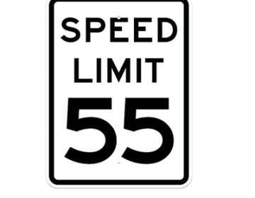 Aluminum SPEED LIMIT 55 Sign (R2-1)