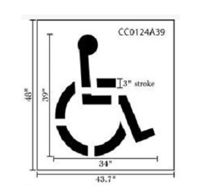 Handicap Parking Stencil - 39"