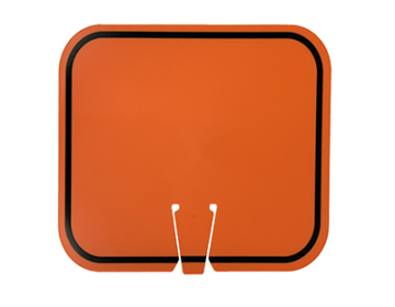 Orange Traffic Cone Sign Blank with Black Border