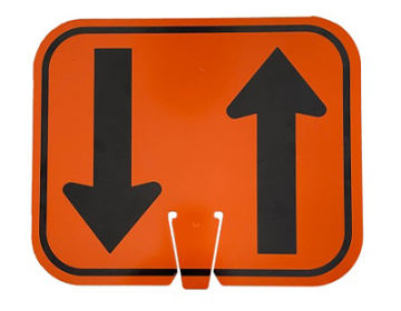 Two-Way Arrows Traffic Cone Sign