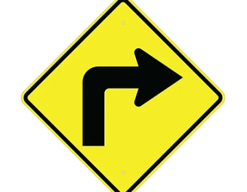 Aluminum Right Turn Sign (W1-1R)