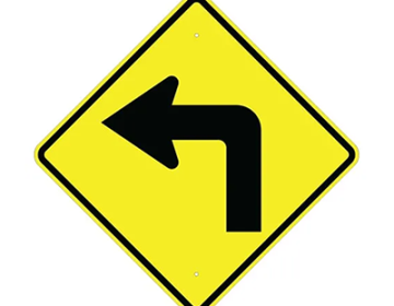 Aluminum Left Turn Sign (W1-1L)