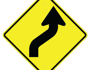 Aluminum Reverse Curve Sign (W1-4)