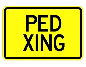 Aluminum Ped Xing Sign (W11-2P)
