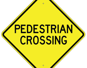 Aluminum Pedestrian Crossing Sign (W-34)