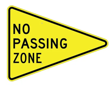 Aluminum No Passing Zone Sign (W14-3)