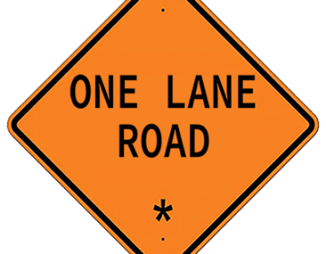 Aluminum One Lane Road Sign