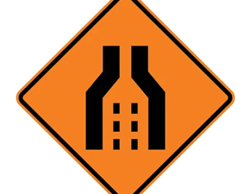 Aluminum Dual Merge Symbol Sign (W4-2MOD)