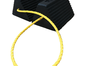 Pair Rope-Connected Truck Rubber Wheel Chocks - 10" W x 8" D x 6" H