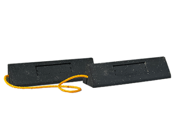 Pair Rubber Rope Connected Aircraft Wheel Chock - 24" W x 7" D x 6" H